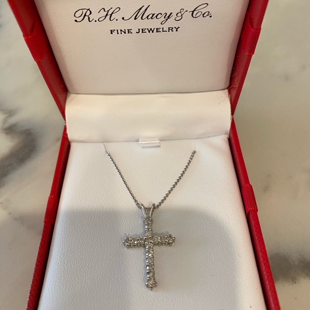 Macys Diamond Cross Pendant Necklace